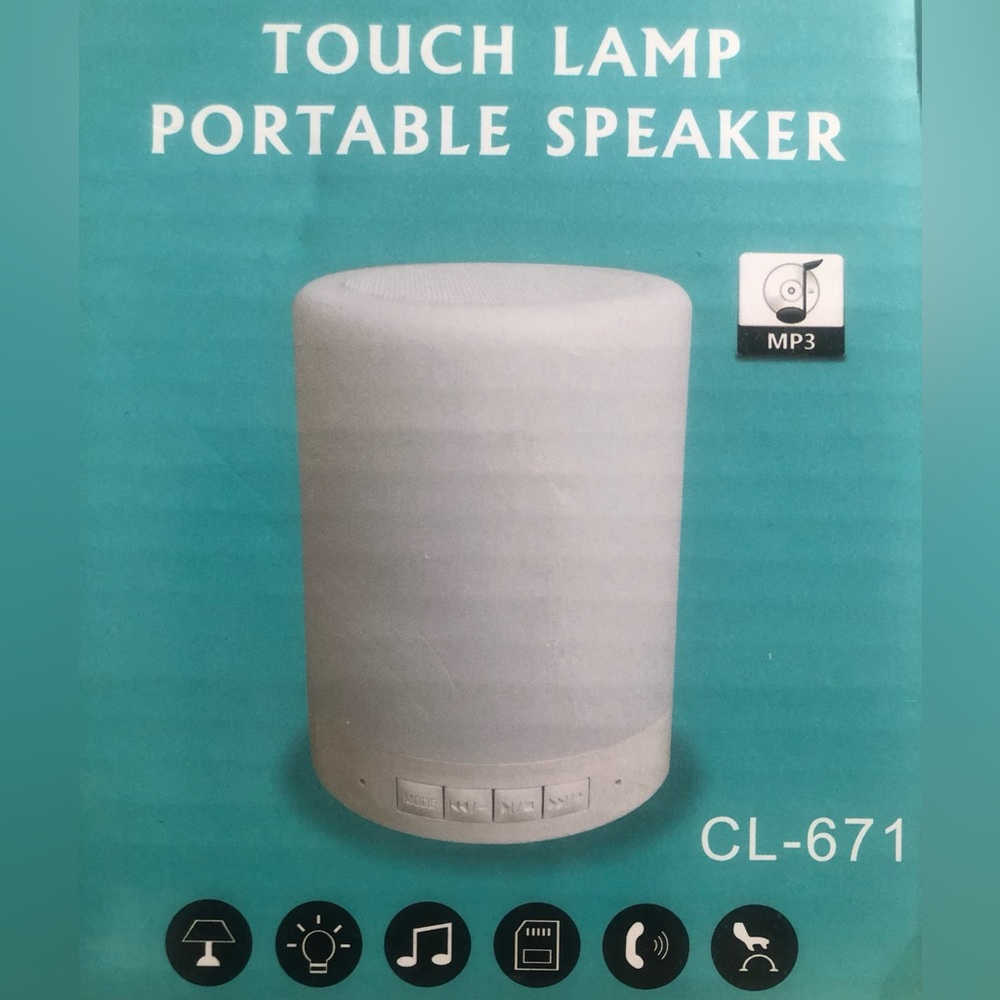 Touch lamp portable speaker